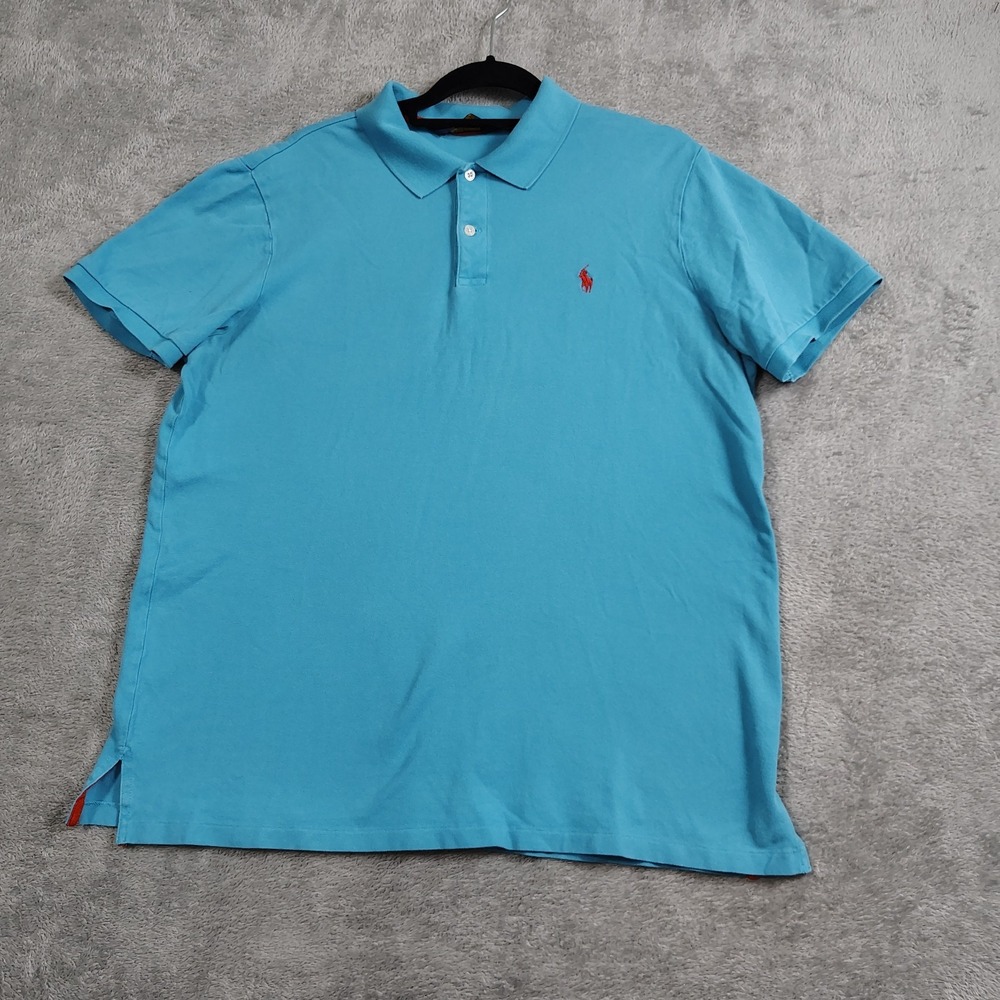 Ralph Lauren Mens Large Blue Polo‎  Short Sleeve Cotton Preppy Casual Shirt Pony